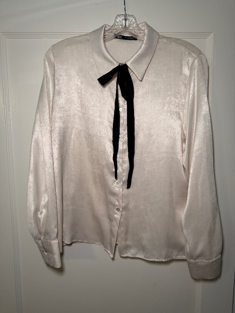 Zara satin button up shirt